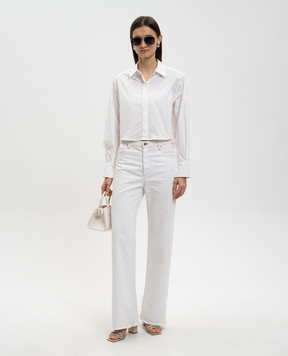Simkhai Renata white cropped shirt SI2143T
