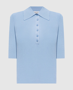 Simkhai Secily blue ribbed polo shirt 2262019K