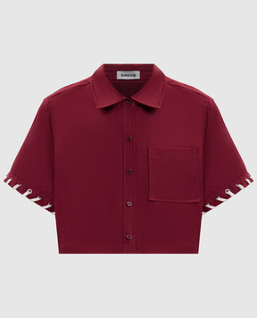 Simkhai Burgundy cropped shirt with linen 1262285SW