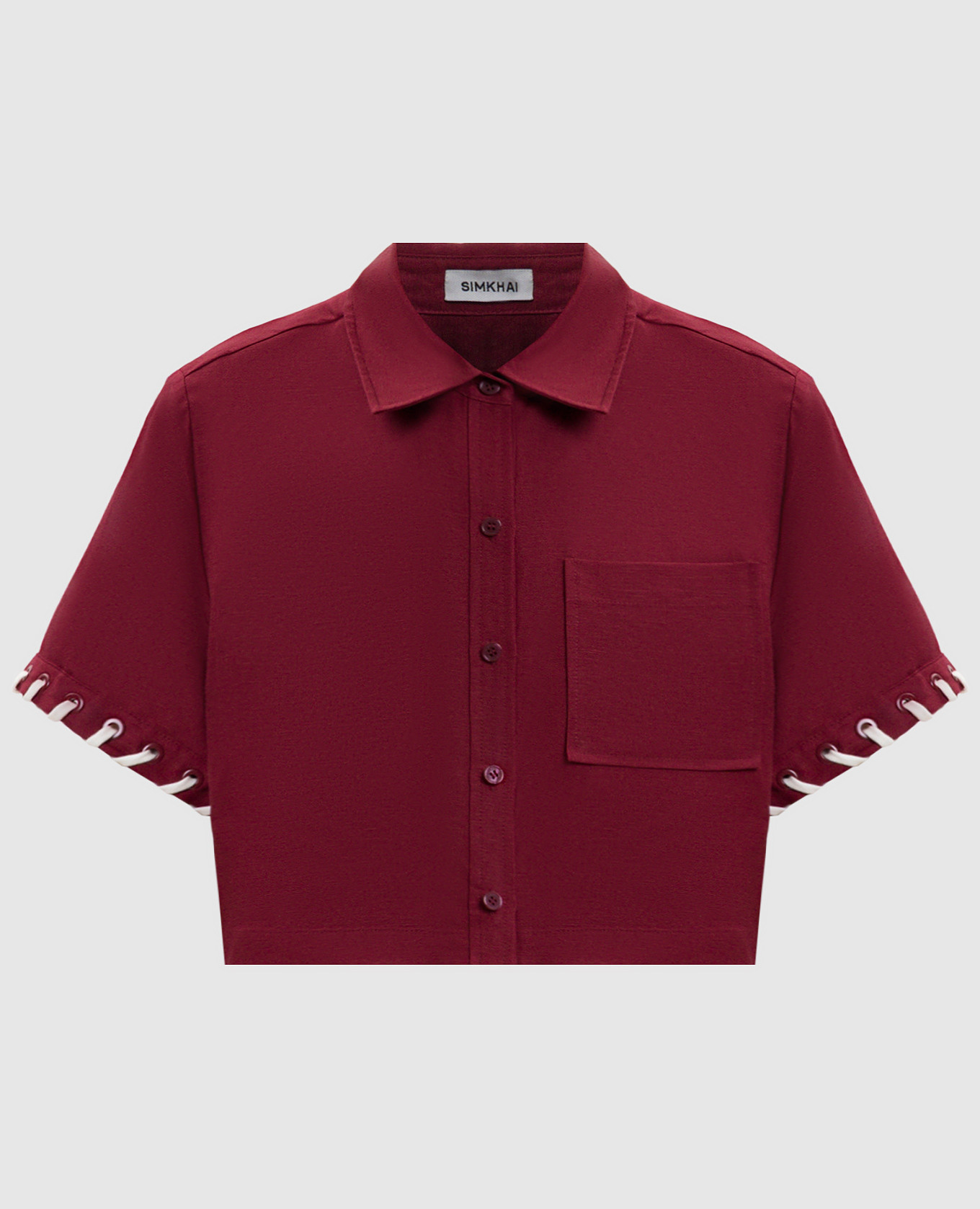 

Burgundy cropped shirt with linen Simkhai