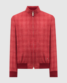 Stefano Ricci Red checked jacket made of cashmere, silk and linen MZJ6100020C169HA