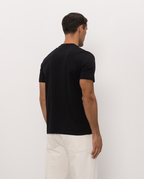 Ami Paris Black T-shirt with embroidered emblem BFUTS035724
