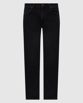 Cashmere&Whiskey Dark grey jeans with logo patch PT02CW61B177