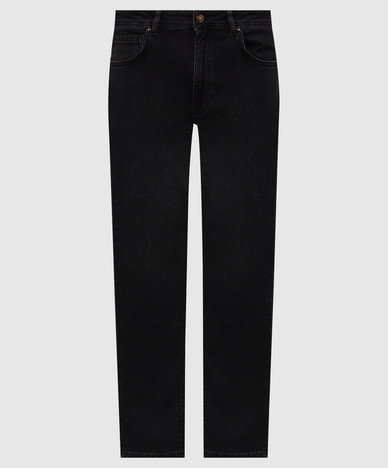 Dark grey jeans with logo patch