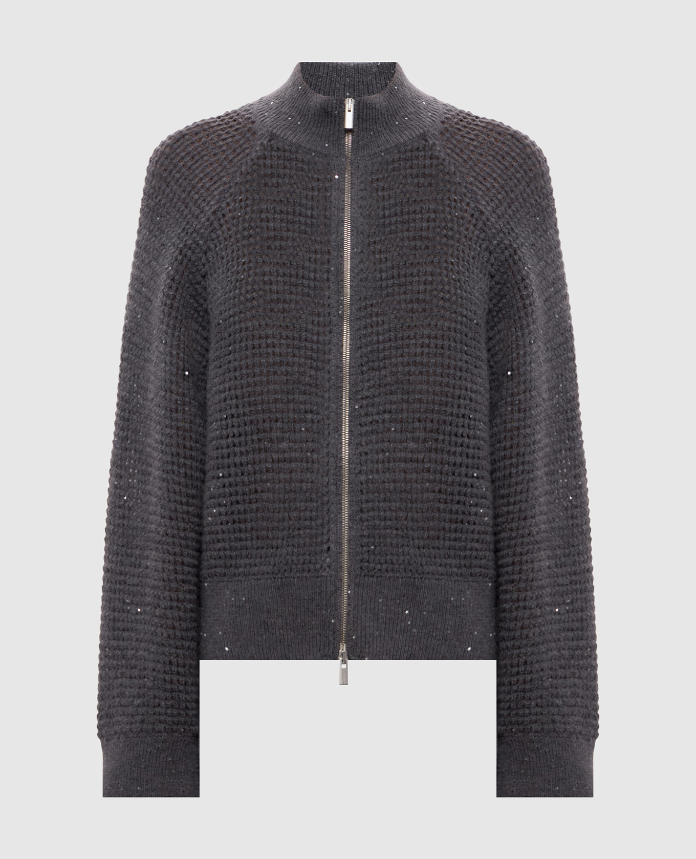 Gray alpaca wool cardigan
