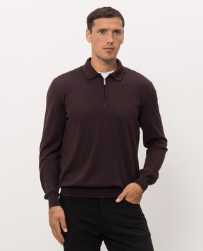 Bertolo Cashmere Purple wool and silk polo shirt 902636002587