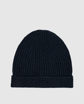 Bertolo Cashmere Navy blue cashmere hat 500019000005