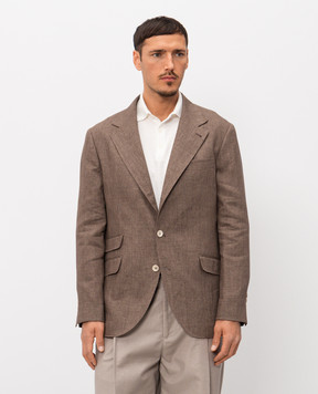 Brunello Cucinelli Brown linen jacket MB4307BWD