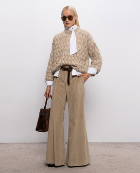 Brunello Cucinelli Beige corduroy pants MA180P9358