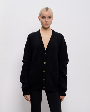 Vetements Black merino wool cardigan ME76KN103B