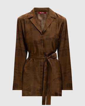 Max Mara Brown BITURO silk blouse MSTABITURO