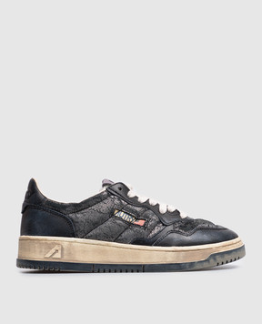 AUTRY Black leather Super Vintage sneakers AVLWAD03