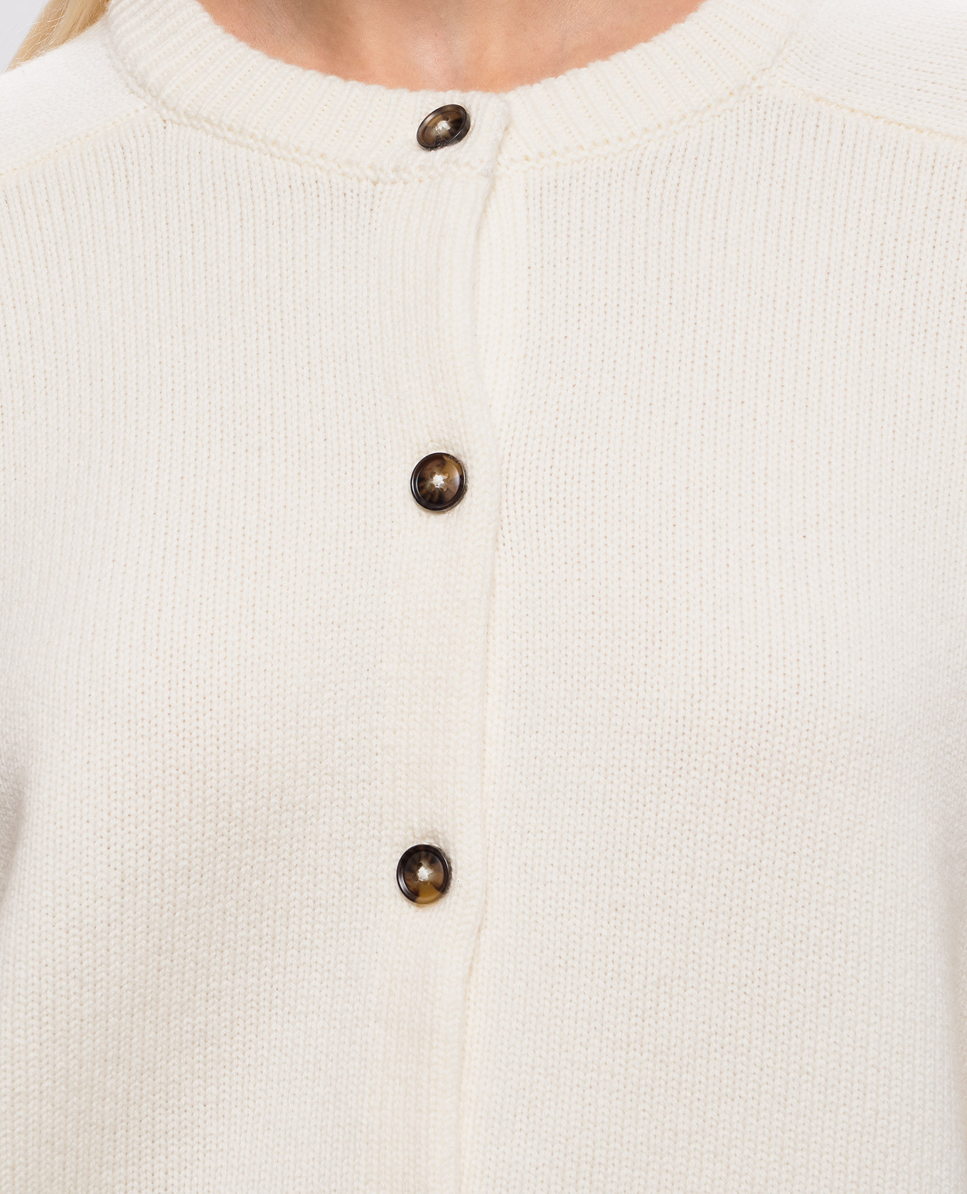 AIDAR wool and cashmere cardigan in ivory Loulou de Saison 5