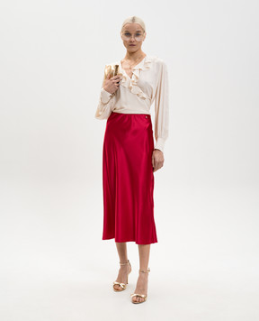 Twinset Burgundy midi skirt 261AP2252