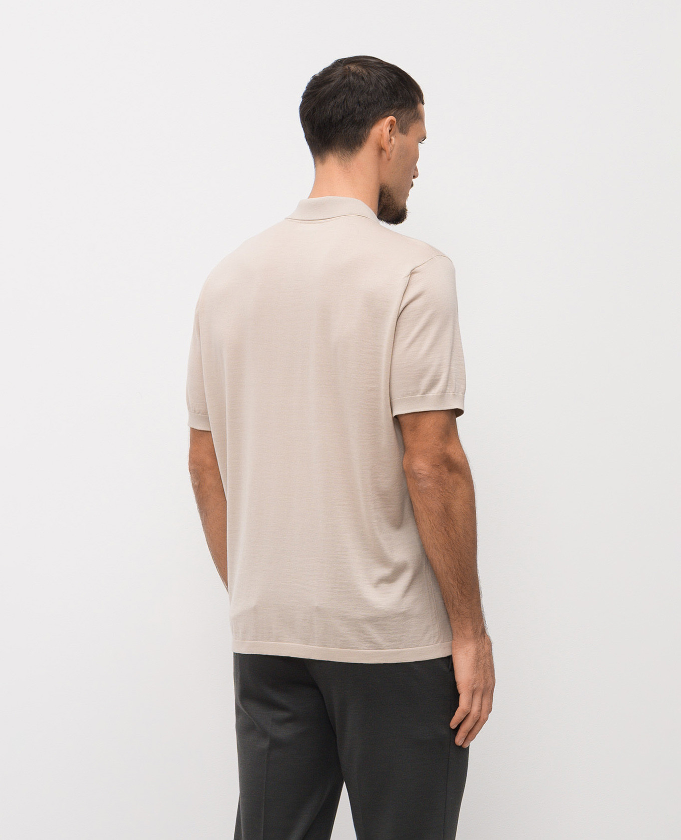 

Beige cashmere polo shirt Stefano Ricci