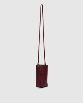Brunello Cucinelli Burgundy leather bag with embossed logo MWXAD2739P