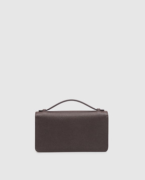 Valentino VLogo brown leather clutch 9W2P0AU1SNP