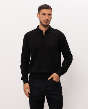 Stefano Ricci Black cashmere polo shirt W505022P30W26301