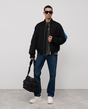 Off-White Black cashmere bomber jacket 44MEH05JF5F001