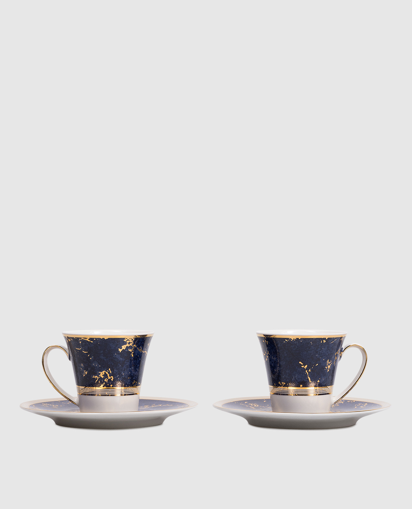 

Set of porcelain tea cups and saucers Stefano Ricci, Blue