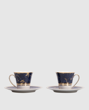 Stefano Ricci Set of porcelain tea cups and saucers OTT002LAPIS24pz