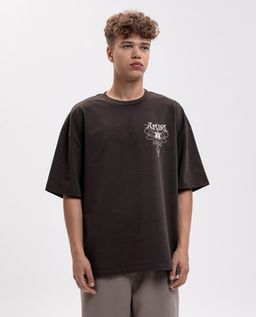 AMIRI Brown T-shirt with logo print AM426JR006