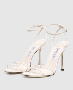 Jimmy Choo Leo white leather sandals 1998LEO100NAP