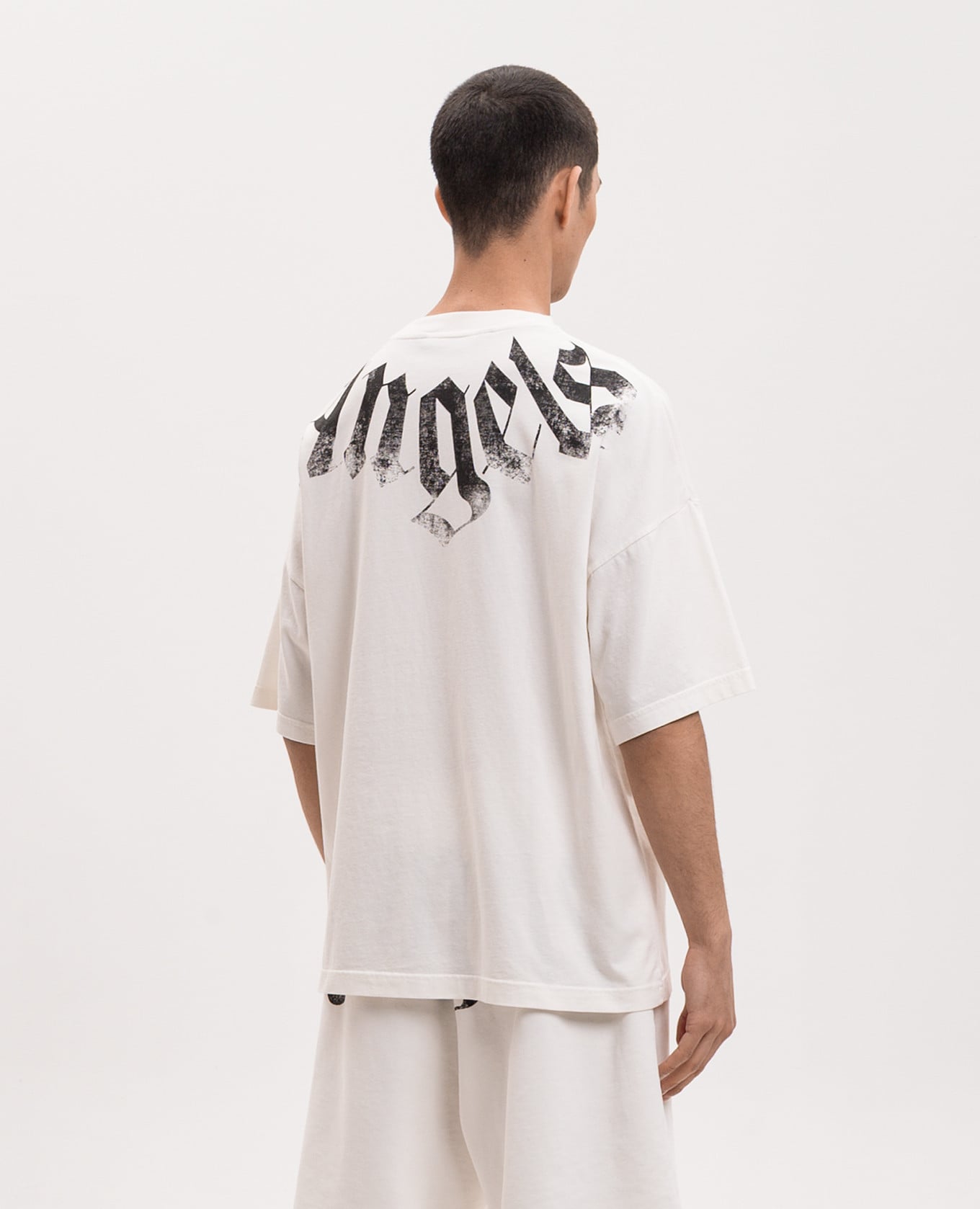 

Ivory logo print T-shirt Palm Angels, Beige