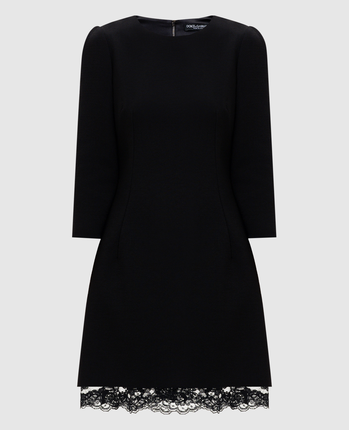 

Black wool mini dress with lace Dolce&Gabbana