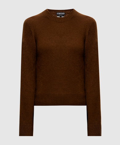 Brown cashmere and silk sweater