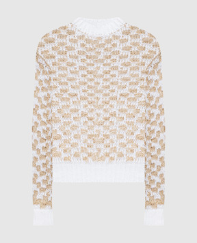 Peserico White jumper with linen A99103F039308A