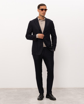Enrico Mandelli Blue wool and cashmere suit A9AL035804