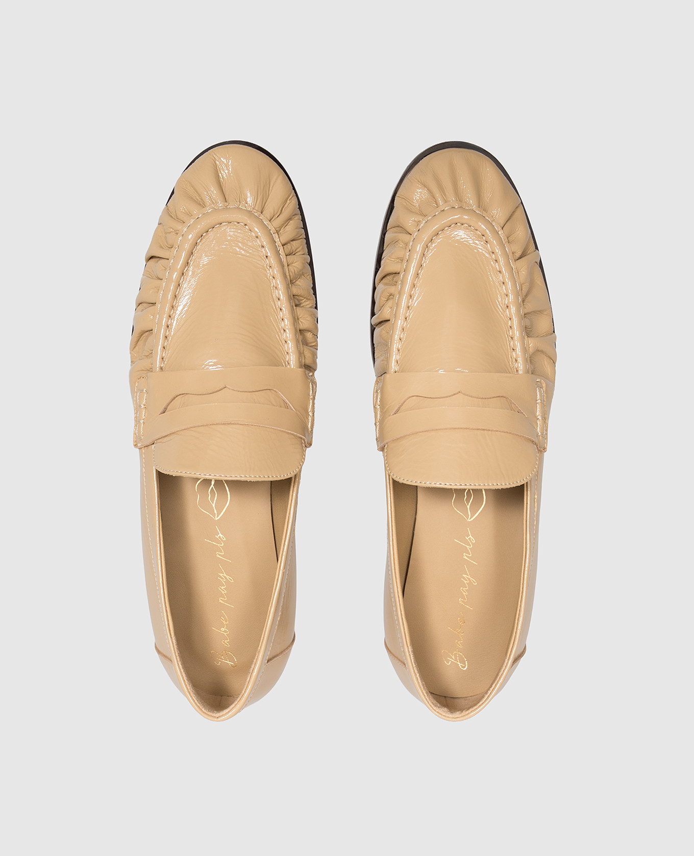 Beige patent leather loafers Babe Pay Pls 4
