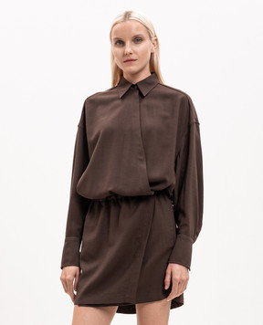 Brunello Cucinelli Brown dress with wool MP542AB1A1