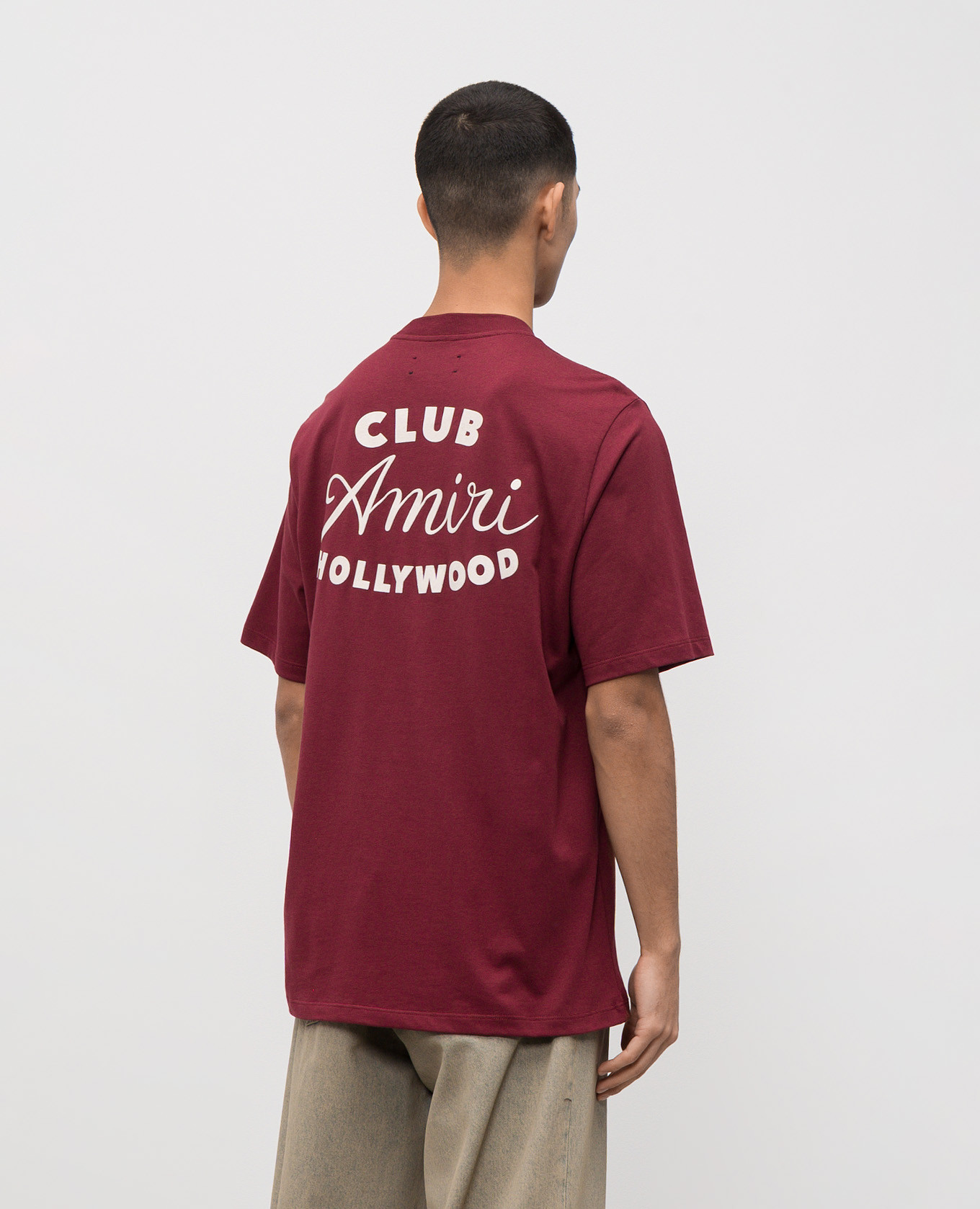 Burgundy t-shirt CLUB with logo AMIRI 4