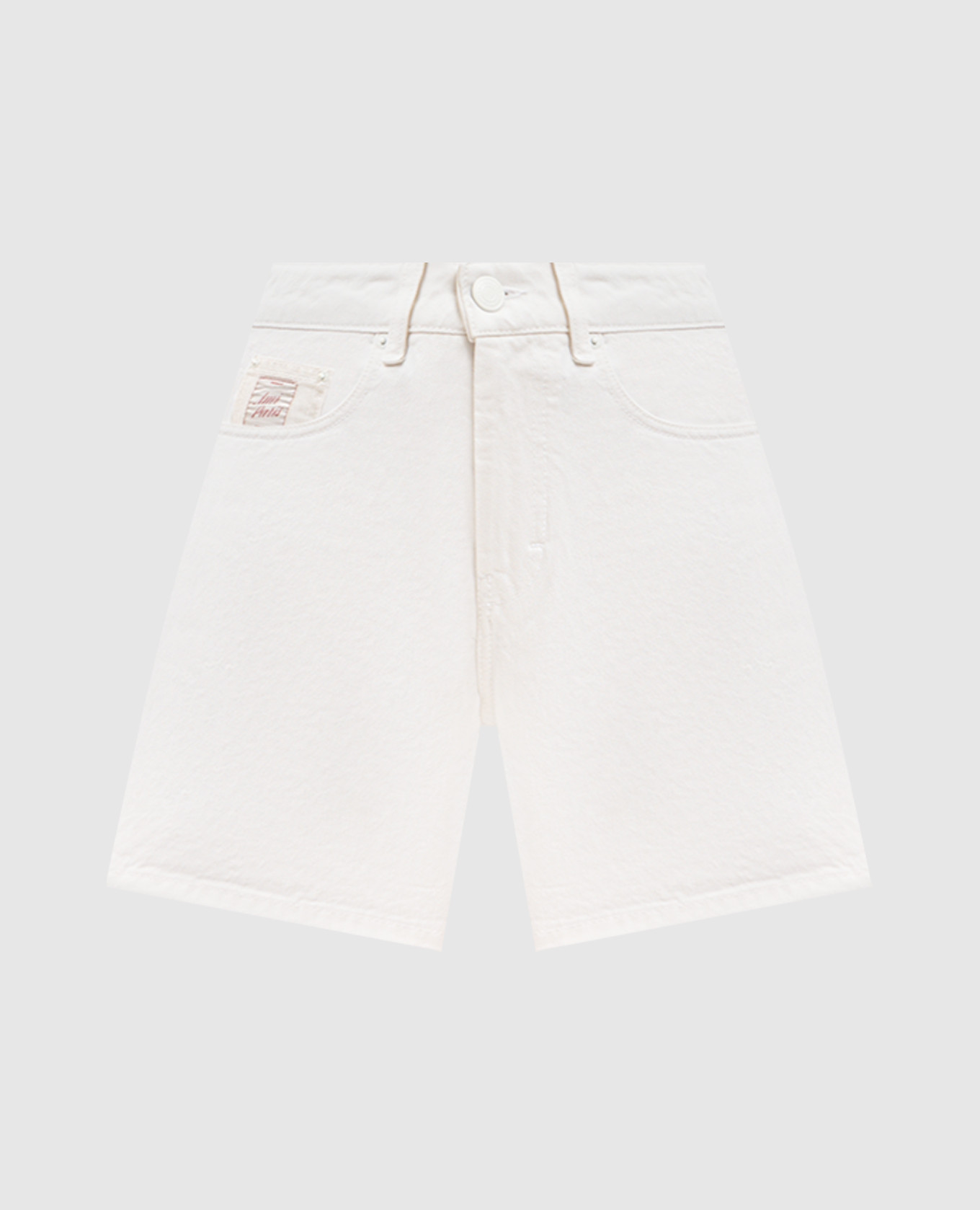 

Ivory shorts with logo patch Ami Paris, Beige