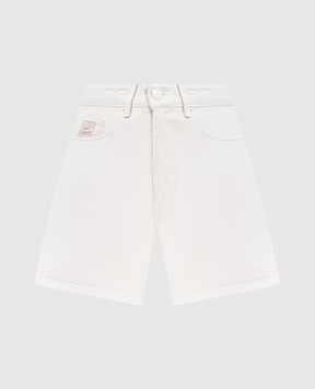 Ami Paris Ivory shorts with logo patch FSO839DE0126