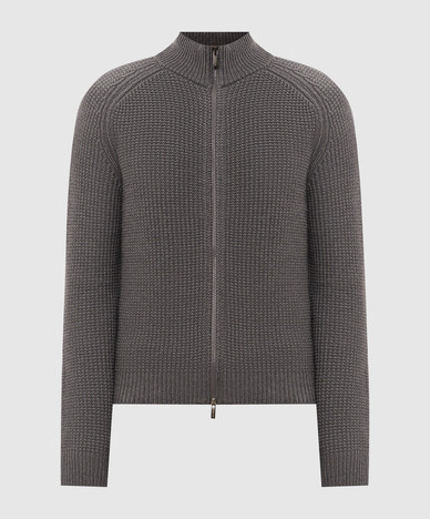 Grijze wollen cardigan