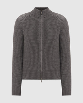 Peserico Gray wool cardigan R59560F0509044