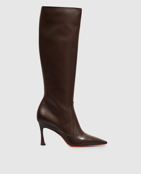 Santoni Brown leather boots WSTV72388HI2NXUY