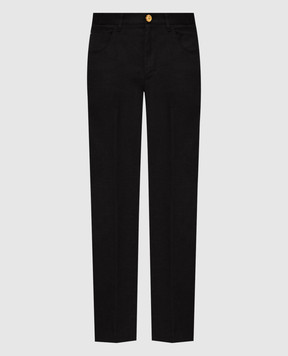 Stefano Ricci Black linen and silk pants M8T62B0190TXFIL