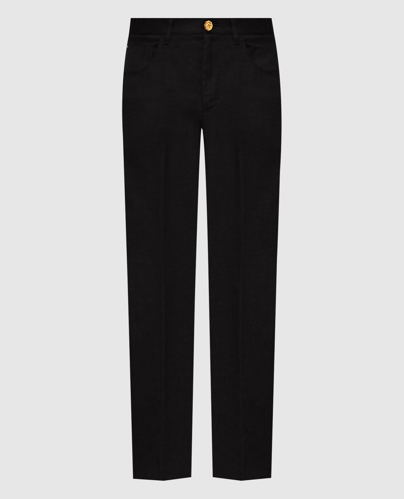 Black linen and silk pants
