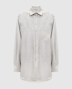 Babe Pay Pls Gray checkered shirt 11099091315
