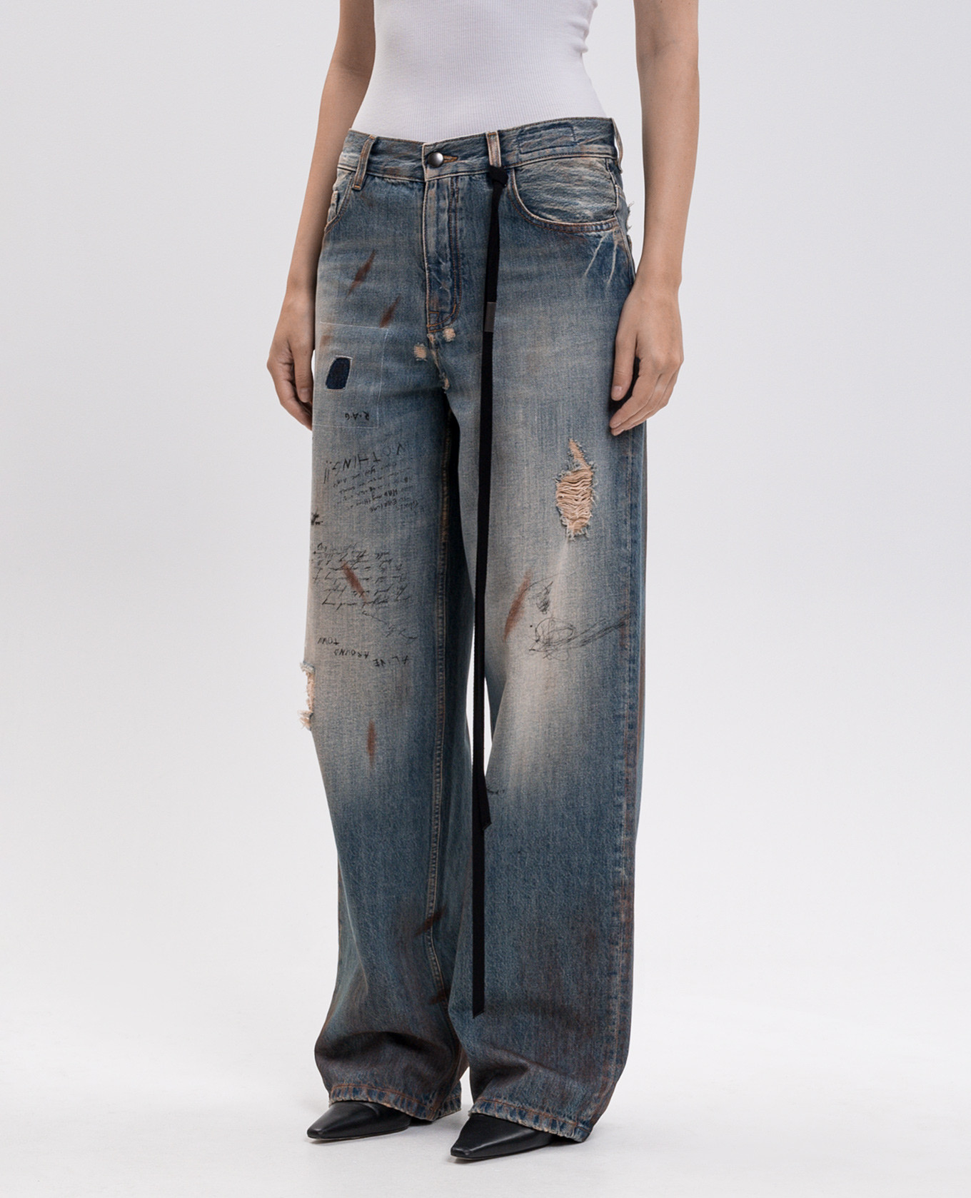Jakoba blue jeans with vintage effect Ann Demeulemeester 3
