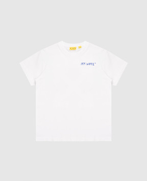 Off-White Children's white T-shirt with logo print 44BAA002S26J005