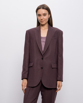 Brunello Cucinelli Burgundy jacket with linen MH1267291