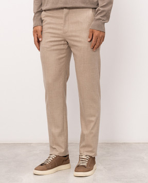 Enrico Mandelli Beige wool and cashmere pants GYMP015804