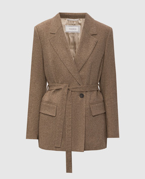 Peserico Brown double-breasted wool jacket S01250A04314