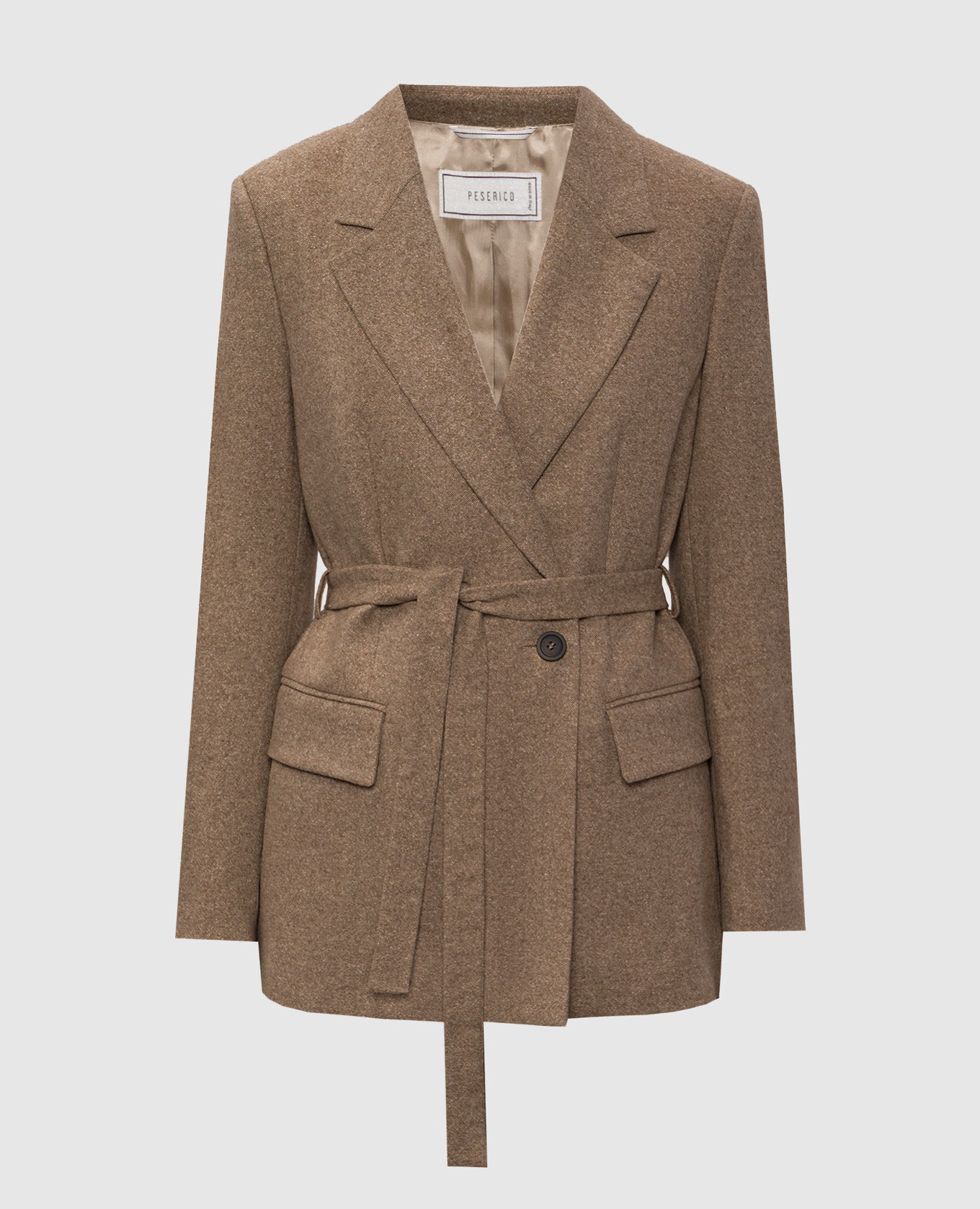 Brown double-breasted wool jacket