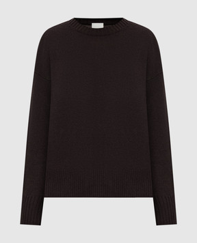 Allude Brown cashmere sweater with slits 26511151